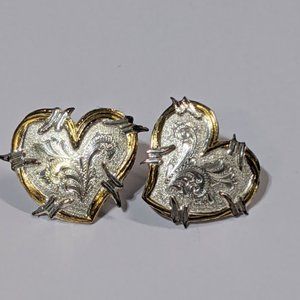 Vintage Gypsy Cowgirl Heart Concho Earrings